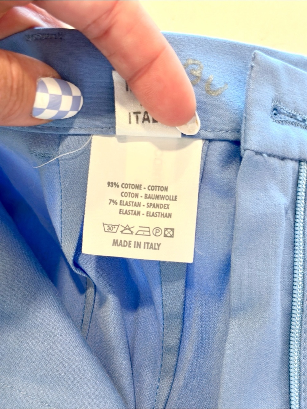 NWT Gunex Cotton Tailored Trousers Blue Size 6 Italian Made Designer Premium - Picture 5 of 8